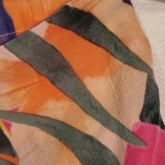 Kona Sole Tie Front Cover Slit Sides Colorful Sz. M Pants Beach Cover-up - Picture 12 of 14